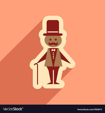 Flat web icon with long shadow stylish man vector image