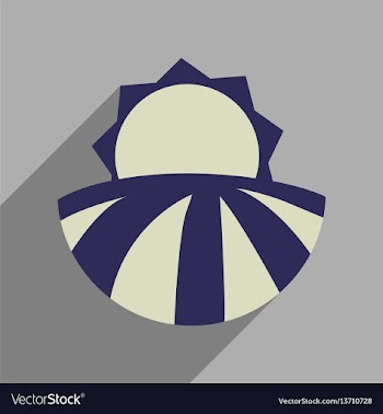 Flat web icon with long shadow sunset field vector image