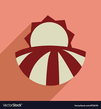 Flat web icon with long shadow sunset field vector image