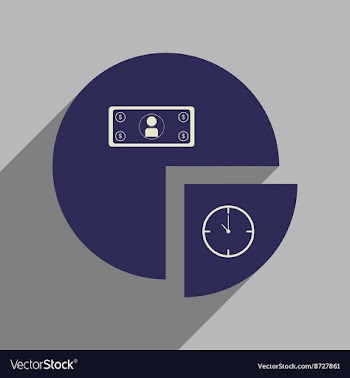 Flat web icon with long shadow time money chart vector image