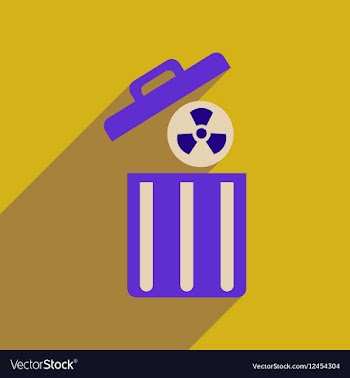 Flat web icon with long shadow toxic waste vector image