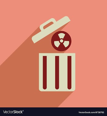 Flat web icon with long shadow toxic waste vector image
