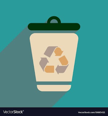 Flat web icon with long shadow trash box vector image