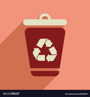 Flat web icon with long shadow trash box vector image