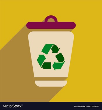 Flat web icon with long shadow trash box vector image