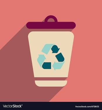 Flat web icon with long shadow trash box vector image