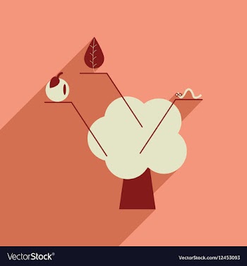 Flat web icon with long shadow tree infographics vector image