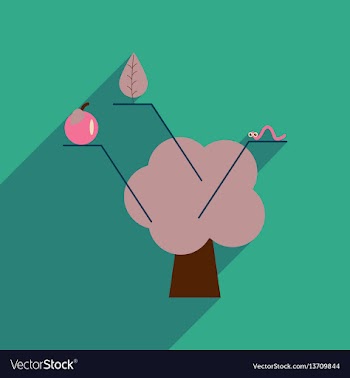 Flat web icon with long shadow tree infographics vector image