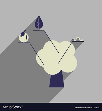 Flat web icon with long shadow tree infographics vector image
