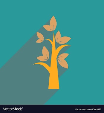 Flat web icon with long shadow tree vector image