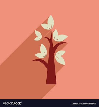 Flat web icon with long shadow tree vector image