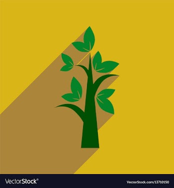 Flat web icon with long shadow tree vector image