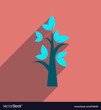 Flat web icon with long shadow tree vector image
