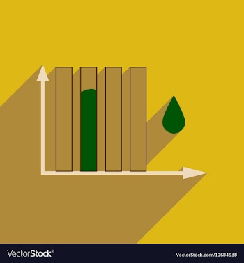 Flat web icon with long shadow water chart vector image