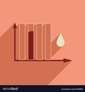 Flat web icon with long shadow water chart vector image