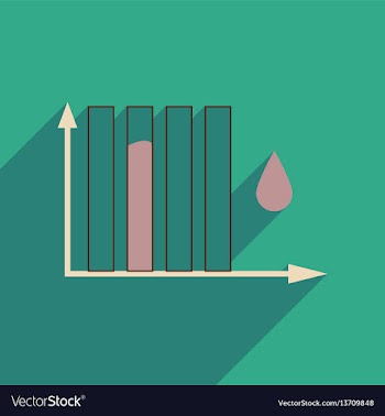 Flat web icon with long shadow water chart vector image
