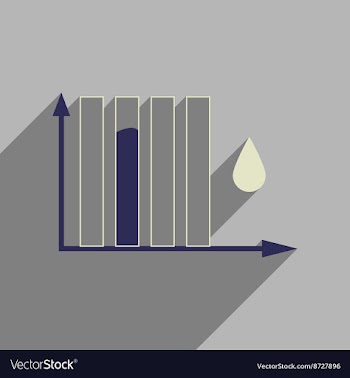 Flat web icon with long shadow water chart vector image