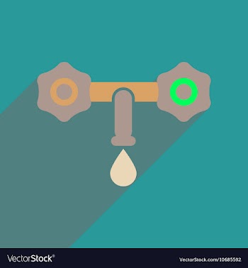 Flat web icon with long shadow water faucet vector image