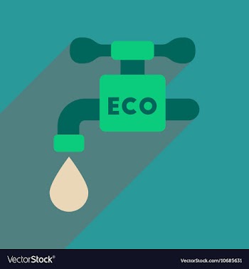 Flat web icon with long shadow water faucet vector image