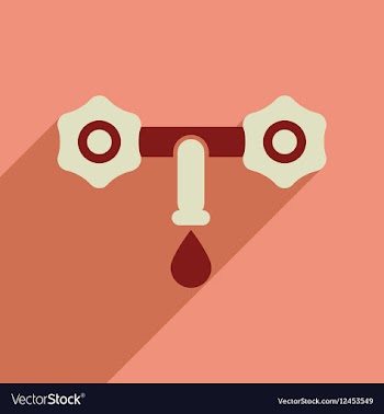 Flat web icon with long shadow water faucet vector image