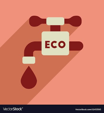 Flat web icon with long shadow water faucet vector image