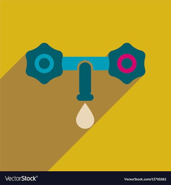 Flat web icon with long shadow water faucet vector image
