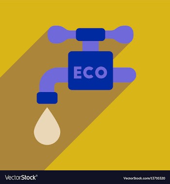 Flat web icon with long shadow water faucet vector image
