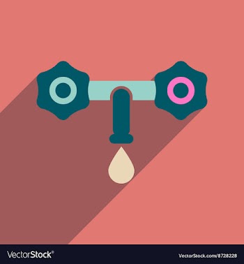 Flat web icon with long shadow water faucet vector image
