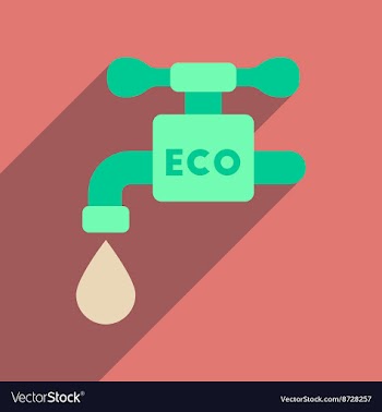 Flat web icon with long shadow water faucet vector image