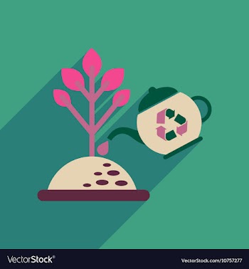 Flat web icon with long shadow watering fertilizer vector image