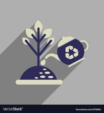 Flat web icon with long shadow watering fertilizer vector image