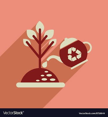 Flat web icon with long shadow watering fertilizer vector image