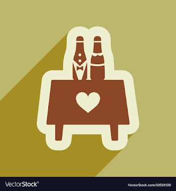 Flat web icon with long shadow wedding bottles vector image