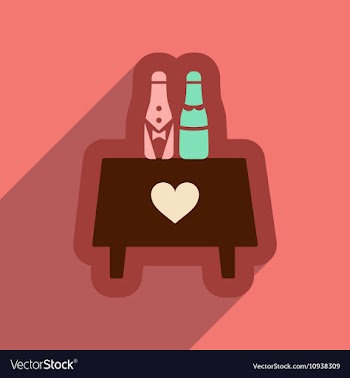 Flat web icon with long shadow wedding bottles vector image