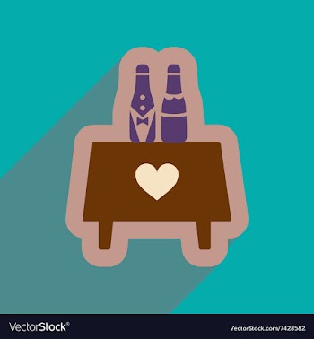 Flat web icon with long shadow wedding bottles vector image