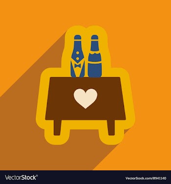 Flat web icon with long shadow wedding bottles vector image