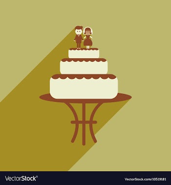 Flat web icon with long shadow wedding cake vector image