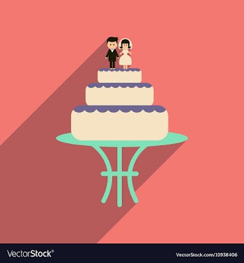 Flat web icon with long shadow wedding cake vector image