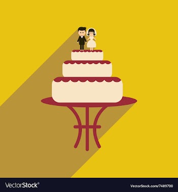 Flat web icon with long shadow wedding cake vector image