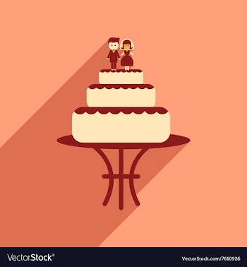 Flat web icon with long shadow wedding cake vector image