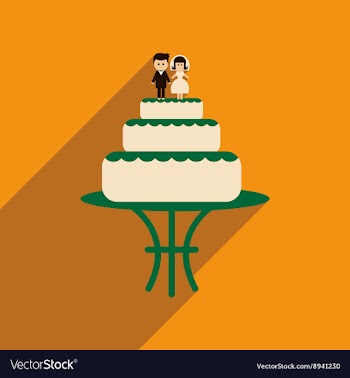 Flat web icon with long shadow wedding cake vector image