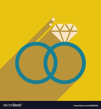Flat web icon with long shadow wedding rings vector image