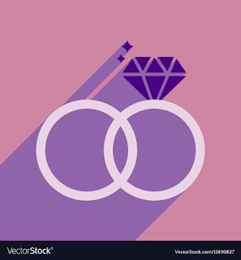 Flat web icon with long shadow wedding rings vector image