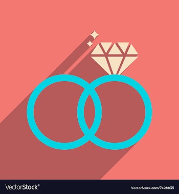 Flat web icon with long shadow wedding rings vector image