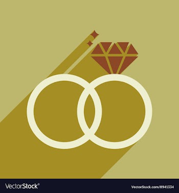 Flat web icon with long shadow wedding rings vector image