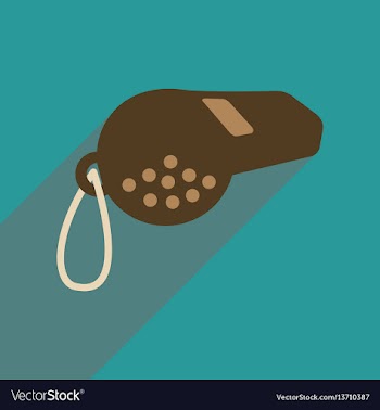 Flat web icon with long shadow whistl vector image
