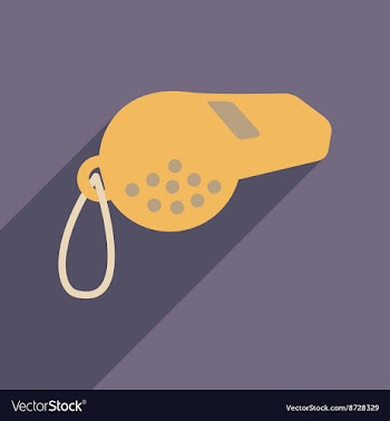 Flat web icon with long shadow whistle vector image
