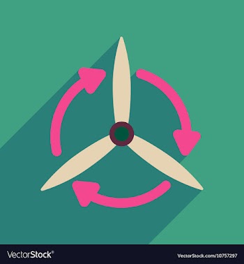 Flat web icon with long shadow windmill vector image