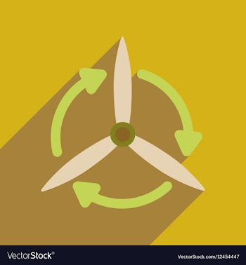 Flat web icon with long shadow windmill vector image