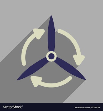 Flat web icon with long shadow windmill vector image